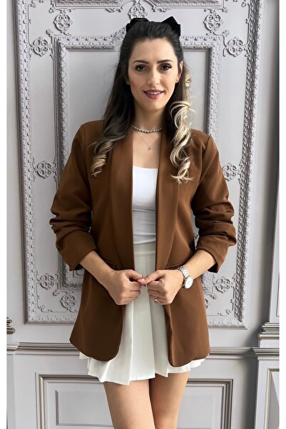 OnlyForYou Fabric jacket with gathered sleeves and lining