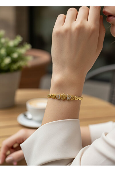 BİJU YILMAZ سوار Xuping Gold مرصّع بالأحجار Nova Wave - 26xpb38