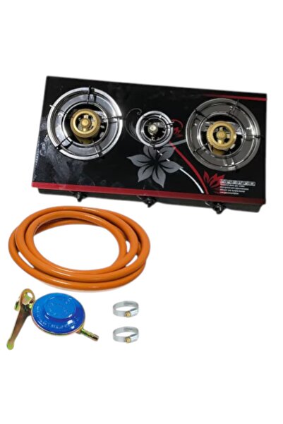 COBI SMART® Set aragaz camping cu 3 arzătoare, ceas, furtun, cleme, GPL, gaz,...