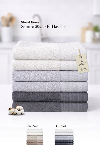 Vionel Home Softure set kuhinjskih peškira za ruke i lice od 6 delova | 30x50...