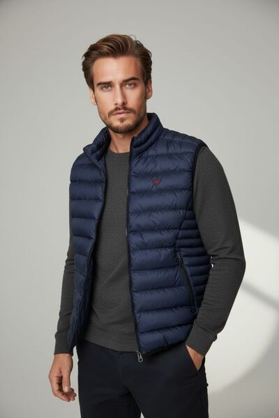 Piyera Men's Puffer Vest Lightweight Padded Daily Sports Use Mock Neck Zipper...