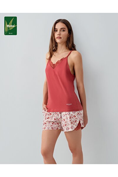 Pierre Cardin modal Set de pijamale pentru femei cu mâneci cu bretele, bumbac...