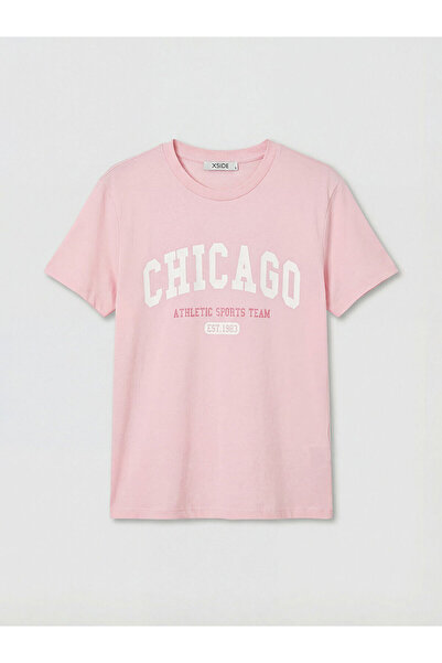 LC Waikiki Γυναικείο μπλουζάκι Özmarka New Season με λαιμόκοψη και στάμπα Chi...