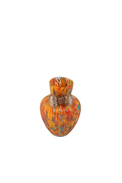 Vitale Glass Orange Bow Vase 14X14X21Cm