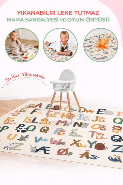 Evdek Water Repellent,Yer/ Mama Sandalyesi Altı,Aktivite,Yemek ve Oyun Örtüsü...