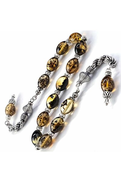 TESBİHCİBABA Old Klass Fossil King Chain Drop Amber Zaza Prayer Beads