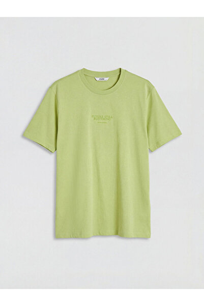 LC Waikiki Ανδρικό χτενισμένο βαμβακερό μπλουζάκι Özmarka New Season Crew Nec...