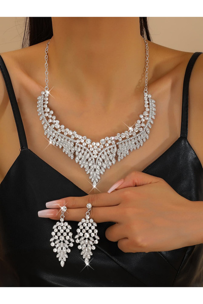 Take Two By Styli طقم مجوهرات مكون من قطعتين مرصع بأحجار الراين