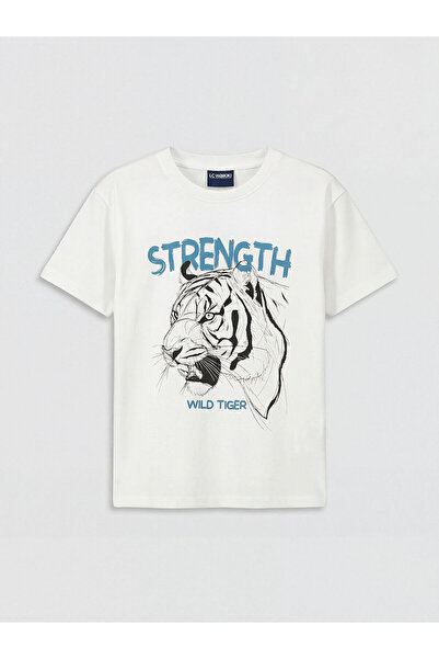 LC Waikiki Seray New Season Crew Neck Printed Boys' T-Shirt