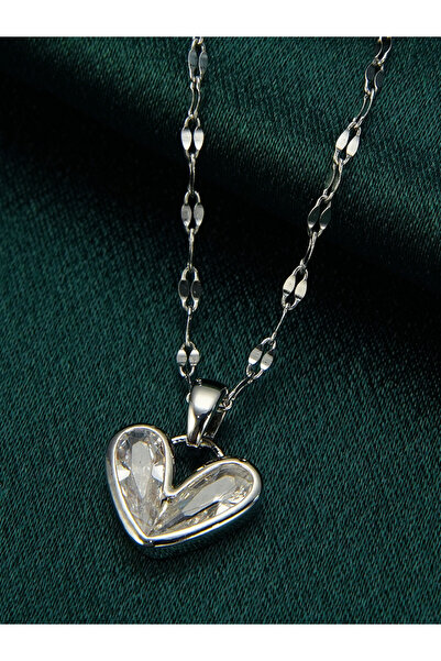 Take Two By Styli Zircon Heart Shape Pendant Necklace
