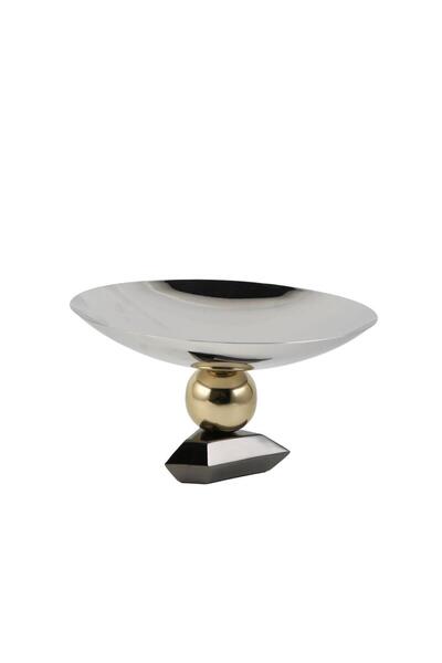 Vitale VOLKAN GÜMÜŞ ALTIN AYAKLI KASE DEKOR 28X13CM