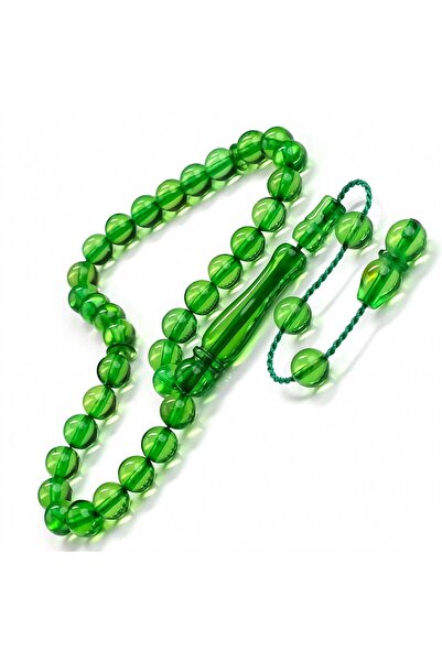 TESBİHCİBABA Finger Collection Green Color Damla Amber Prayer Beads