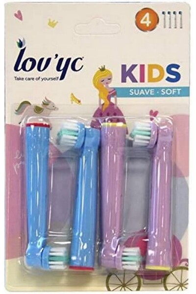LOVYCO Set 4 rezerve periuta dinti electrica pentru copii,