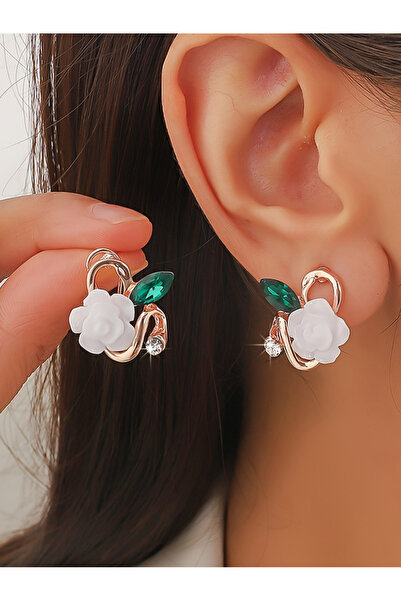 Take Two By Styli Crystal Floral Stud Earrings