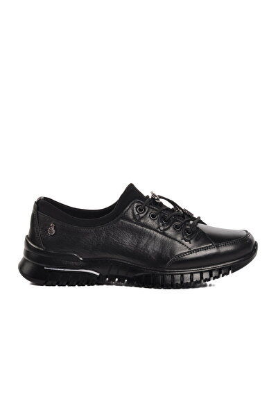 Voyager Black Women's Genuine Leather Casual Shoes