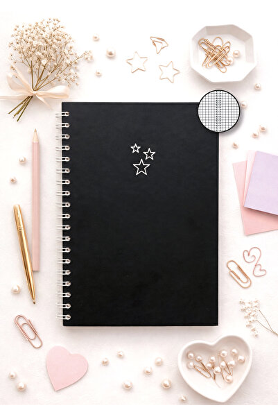 Lizy Spiral Bound Hard Cover Notepad - Checked 120 Sheets - 17X24Cm