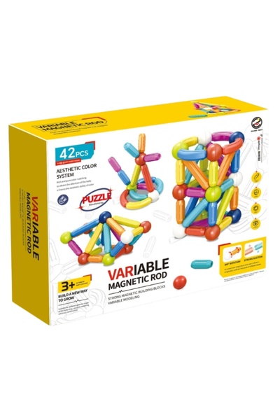 Noname Joc educativ de constructie cu bile si bete magnetice 42 el