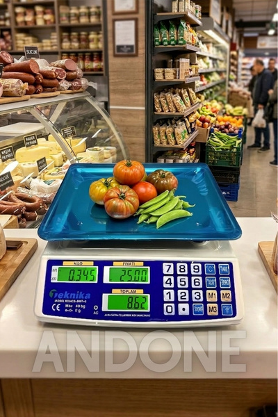 Andone 40 Kg 2 Gram Hassasiyetli Hesaplı Bakkal Manav Market Kasap Terazisi