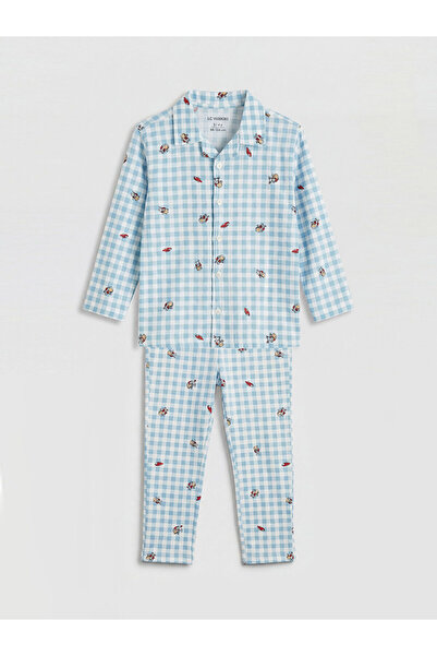 LC Waikiki Σετ πιτζάμες για αγόρια με γιακά πουκάμισο Özmarka New Season