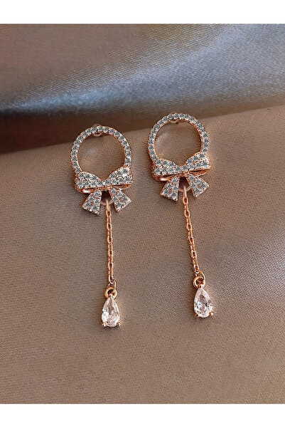 Take Two By Styli Embellished Bow Drop Earrings