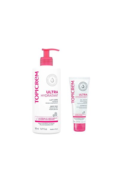 Topicrem Ultra Moisturizing Body Milk 500 ml + 75 ml Shower Gel Gift