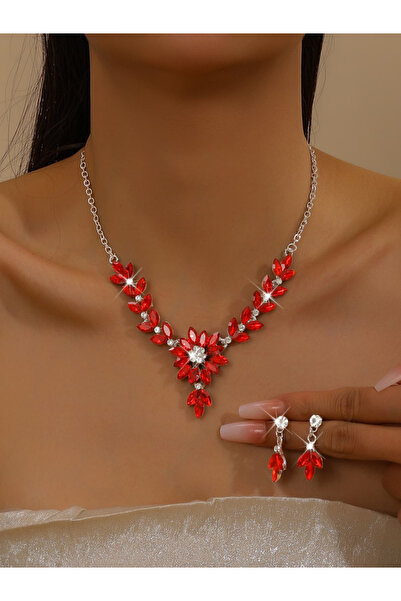 Take Two By Styli 2-Piece Embellished Rhinestone Necklace and Earrings Jewelr...