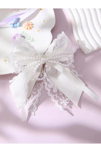 Take Two By Styli White Lace and Pearl Hair Clip