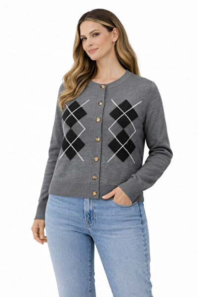 ModaPlaza Cardigan de damă model în romburi 7011