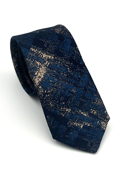 Gaffy Bež Sa deznom Petrol plava tkana tkanina Maramica Slim fit Kravata // S...