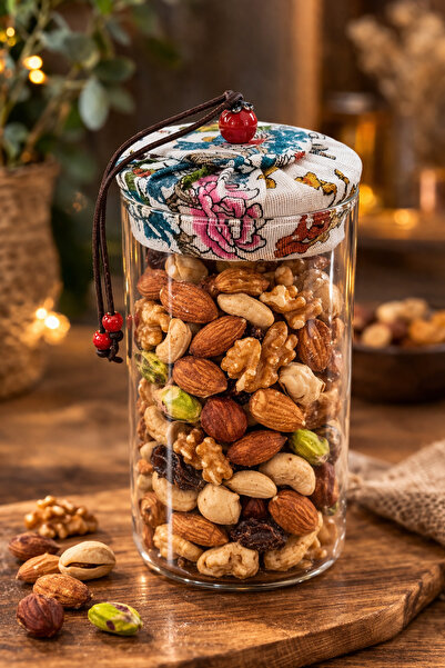 MAKRİ HOME 650 ml Borosilicate Glass Airtight White Fabric Covered Jar with B...