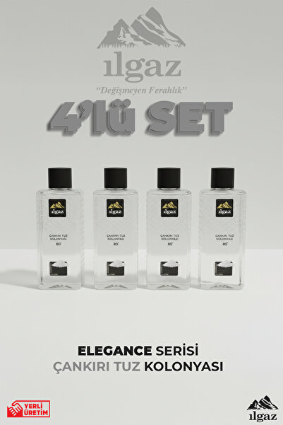 ILGAZ Çankırı Tuz Kolonyası 4'lü Set 80 Derece 400 ml | Elegance Series