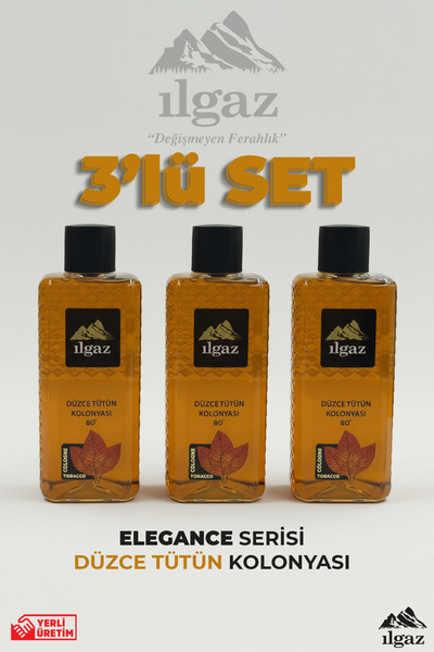 ILGAZ Düzce Tütün Kolonyası 3'lü Set 80 Derece 400 ml | Elegance Series