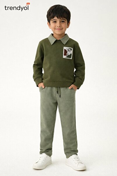 Kids ERKEK ÇOCUK YAKALI SWEATSHİRT VE PANTOLON TAKIM-7-8 YAŞ