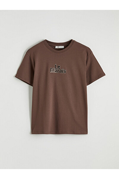 LC Waikiki Γυναικείο μπλουζάκι Özmarka New Season με λαιμόκοψη ποδηλάτου και ...