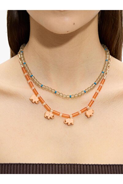 PARFOIS Boncuklu ve Fil Desenli Kolye Seti