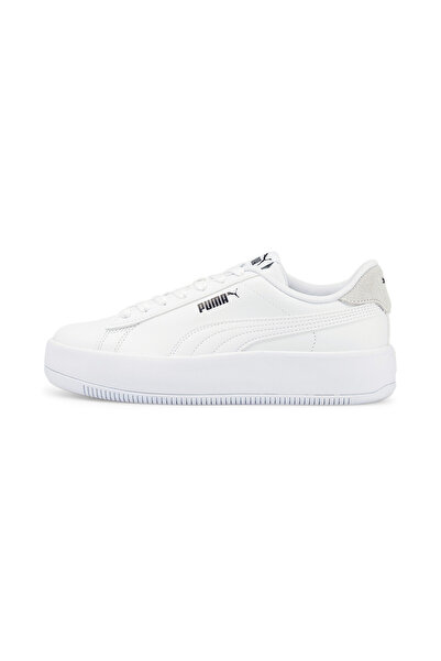 Puma حذاء رياضي نسائي من ليلي ذو نعل سميك وأربطة - أبيض