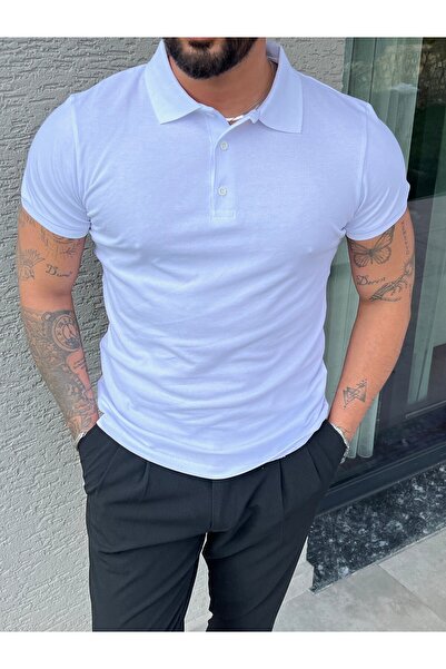 OUTFİT MAN Βασικό μπλουζάκι πόλο λευκό