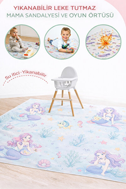 Evdek Water Repellent,Yer/ Mama Sandalyesi Altı,Aktivite,Yemek ve Oyun Örtüsü...