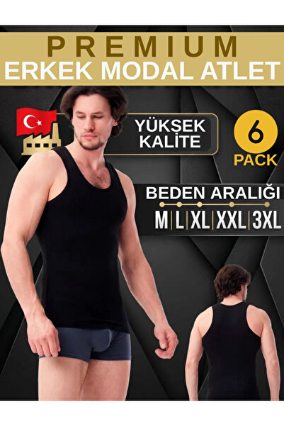 Mercan 6-Pack Black m Modal Tank Tops - Comfortable and Premium, the Nobility...