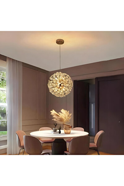 RFAN LED Pendant Chandelier, Model 3350/600, Crystal Texture, Metal, 12 X G9,...