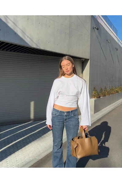 Messy Girls Y2K Blue Low-Rise Body-Hugging Flared Retro Flare Bootcut D Denim Denim Pants Jean