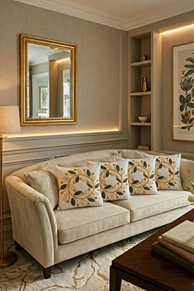 Çt Çeyizci Tekstil 4 bucăți Husă de pernă pentru canapea , imprimare digitală...