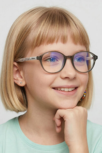 Cortina Special Patterned Transparent Smoked Girls' Screen Glasses with Blue ...