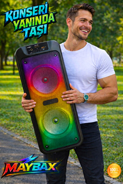 OWWOTECH YÜKSEK BASS ÇİFT HOPARLÖR IŞIKLI MİKROFONLU PARTY KONFERANS BT/TF/US...