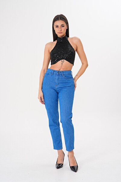 ZAVIXO - ΓΥΝΑΙΚΕΙΟ SLIM FIT ΜΠΛΕ ΧΡΩΜΑ ΤΑΙΝΙΑ ΠΑΝΤΕΛΟΝΙ