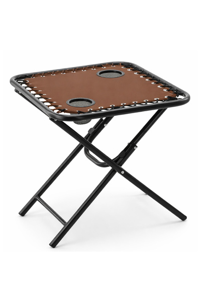 SERSIMO Masă turistică pliabilă cu 2 suporturi pentru pahare, structură metal...