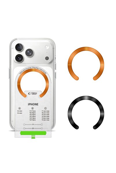 Tech-Protect Set adaptor inel magnetic MagSafe MMP-210 (2 buc.) Negru/Portocaliu