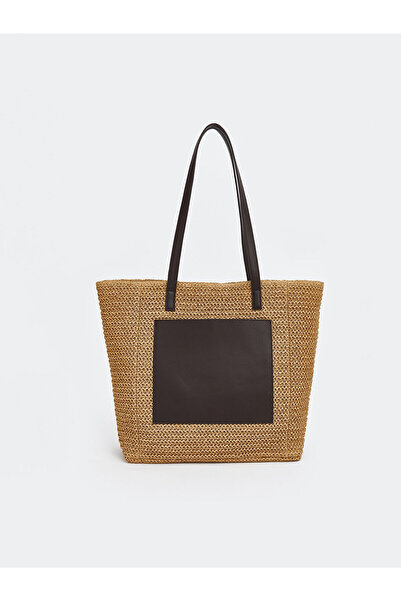 LC Waikiki Γυναικεία ψάθινη τσάντα παραλίας Özmarka Νέας Σεζόν