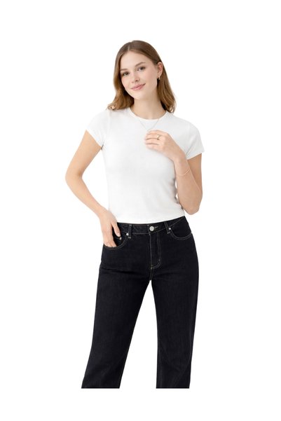 Abruzzo Short Sleeve Crew Neck Body Ultra Soft Basic Casual - White