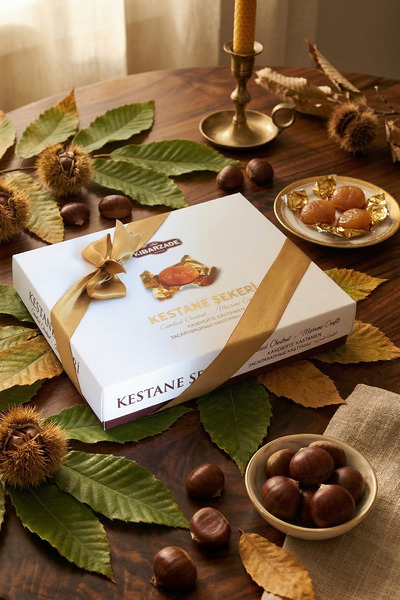 kibarzade kestane şekeri Chestnut Sugar -Sherbetted and Flaked- 160 Gr